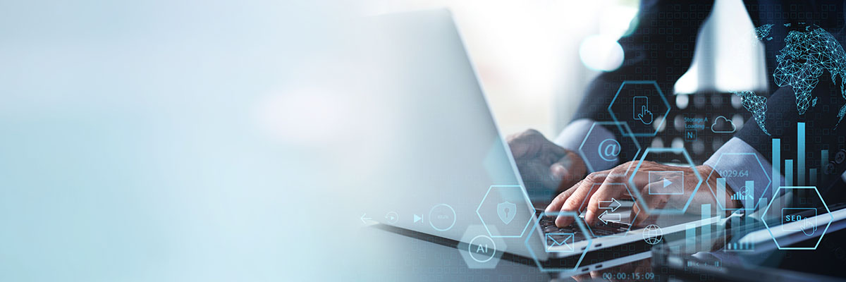 Abstract placeholder banner showing digital collaboration